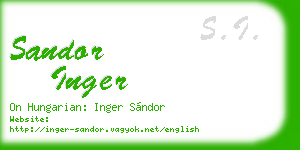 sandor inger business card
